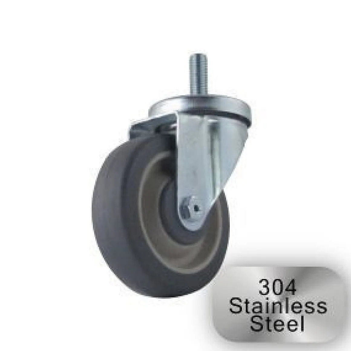 4" Stainless Steel Thermoplastic Rubber Swivel Caster
