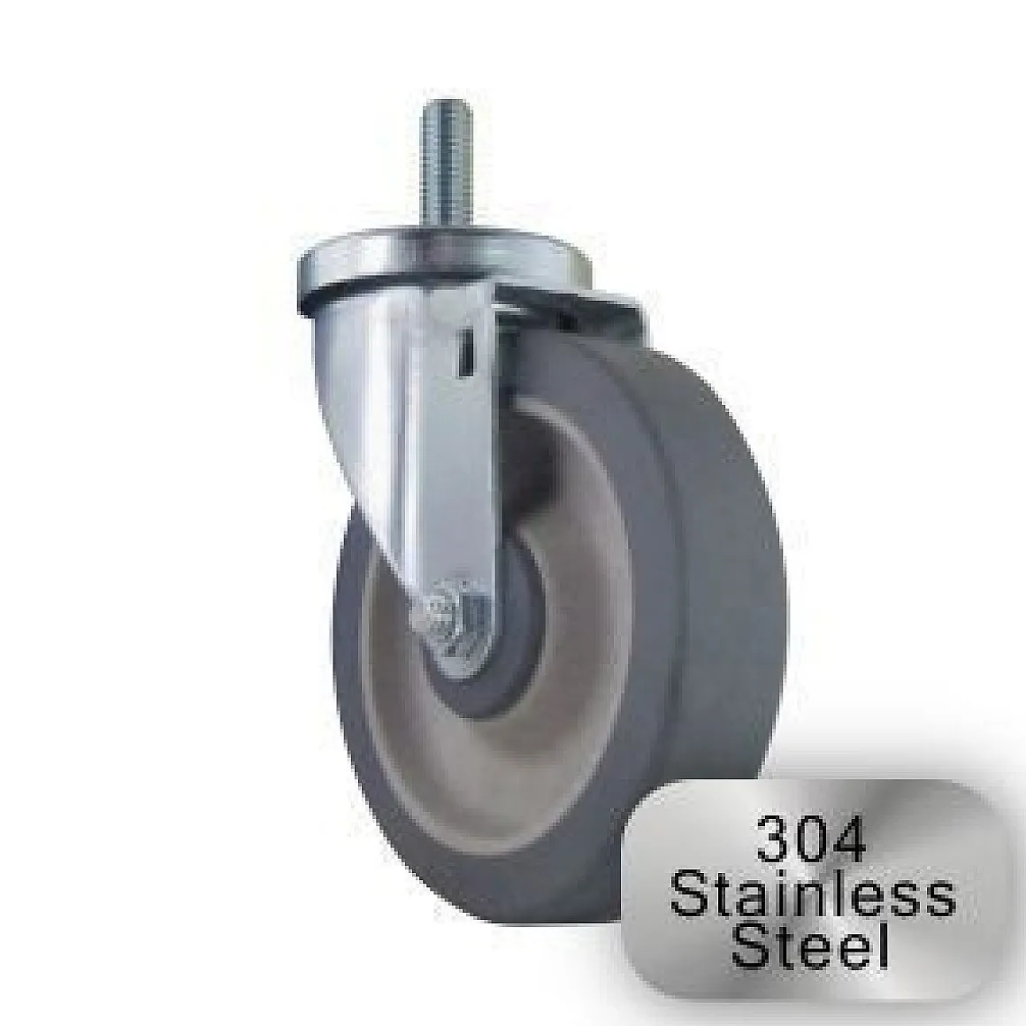 5" Stainless Steel Thermoplastic Rubber Swivel Caster