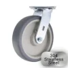 8" Stainless Steel Thermoplastic Rubber Swivel Caster