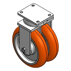 12" X 3" CC APEX HD DUAL-WHEEL RIGID CASTER TOP PLATE 6-1/4"-7-1/2"