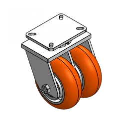 8" X 3" CC APEX HD DUAL-WHEEL SWIVEL CASTER 10-1/2 OVERALL HEIGHT