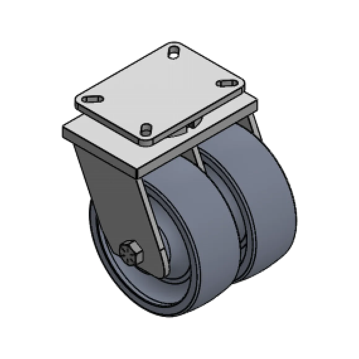 8" X 3" CC NYLEX DUAL-WHEEL SWIVEL CASTER OVERALL HEIGHT 10-1/2"