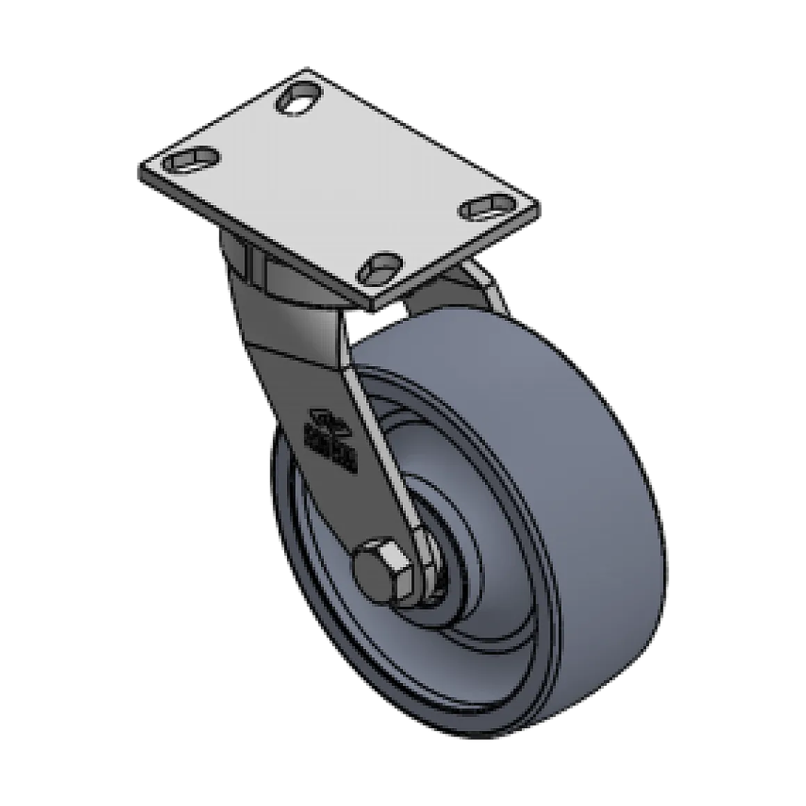 8" X 3" CC NYLEX KINGPINLESS SWIVEL CASTER OVERALL HEIGHT 10-1/8"